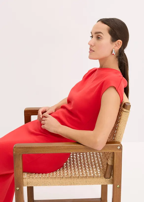 Abito midi arricciato in vita, bonprix