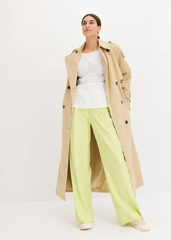 Pantaloni a palazzo in misto lino leggero, bonprix