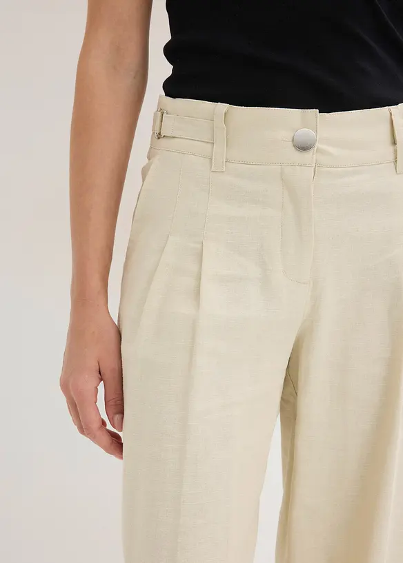 Pantaloni a palazzo in misto lino leggero, bonprix