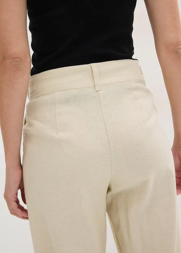 Pantaloni a palazzo in misto lino leggero, bonprix