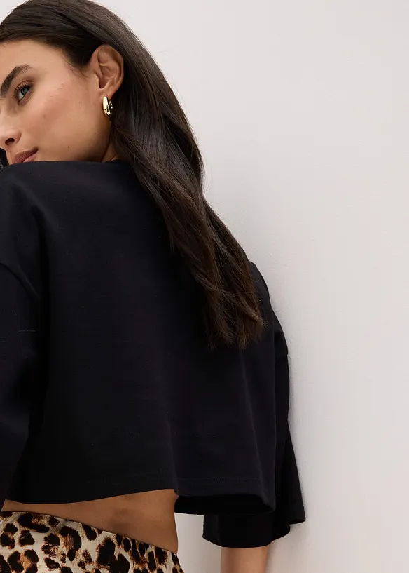 T-shirt cropped in puro cotone biologico, bonprix