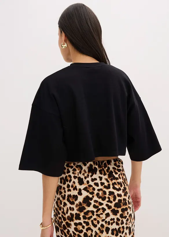 T-shirt cropped in puro cotone biologico, bonprix