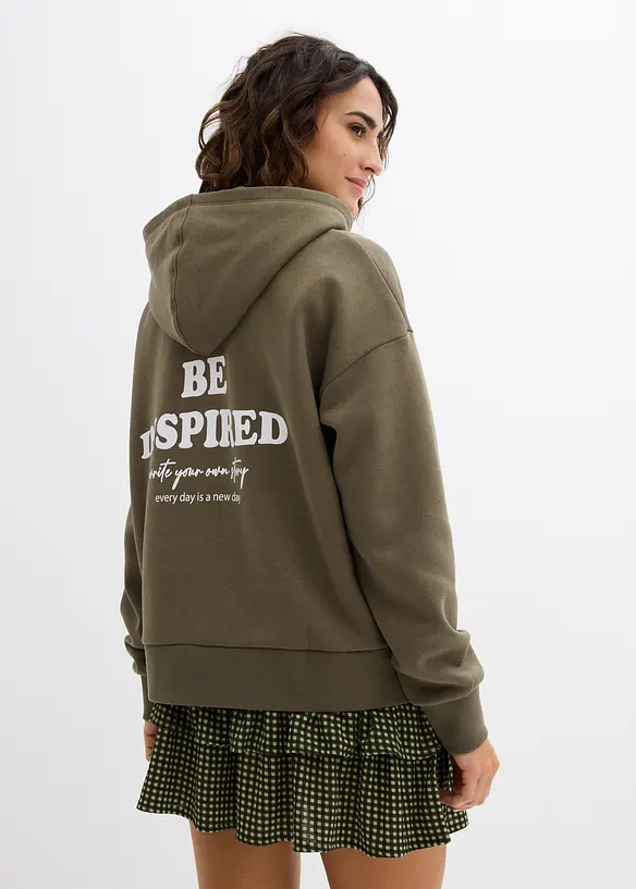 Felpa oversize con cappuccio in misto cotone morbido, bonprix