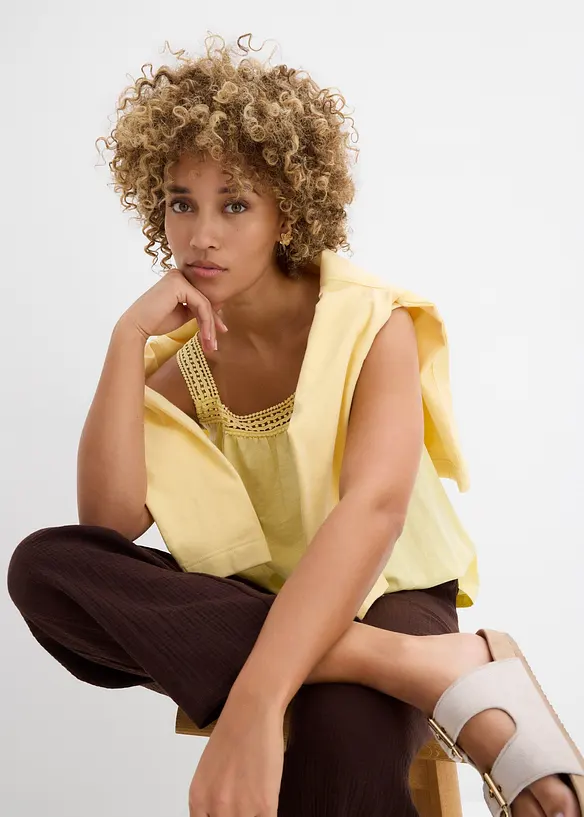 Top ampio con spalline in pizzo, bonprix