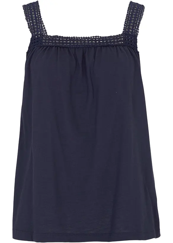 Top ampio con spalline in pizzo, bonprix