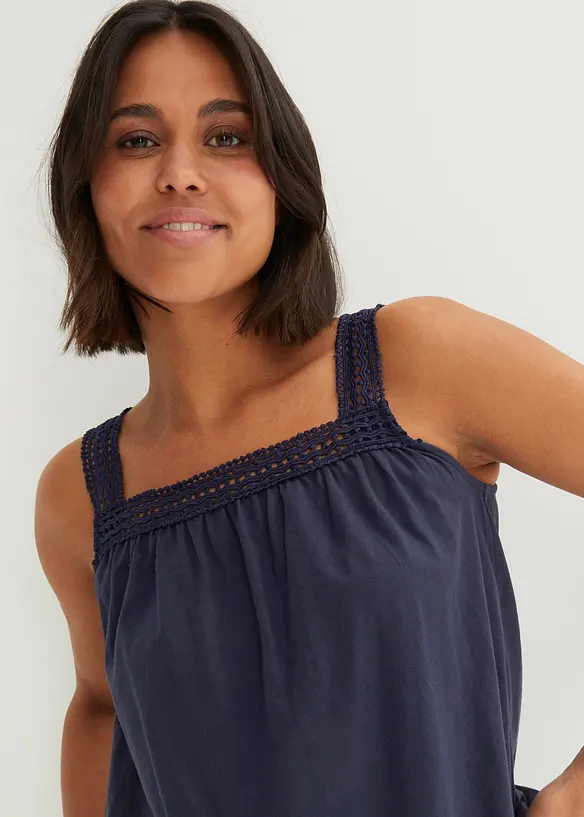 Top ampio con spalline in pizzo, bonprix