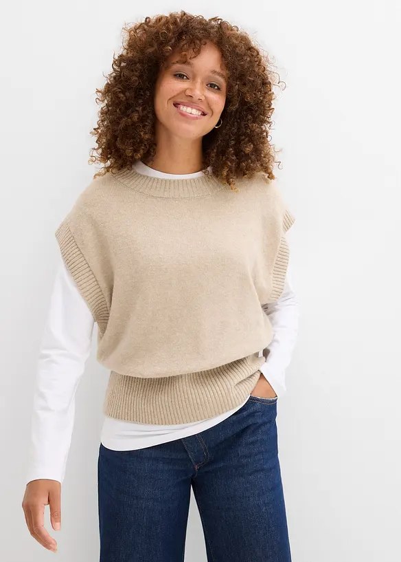 Gilet in maglia oversize, bonprix