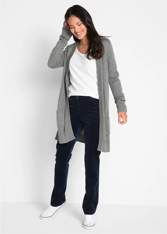 Maglia elasticizzata aderente a maniche  lunghe, bonprix