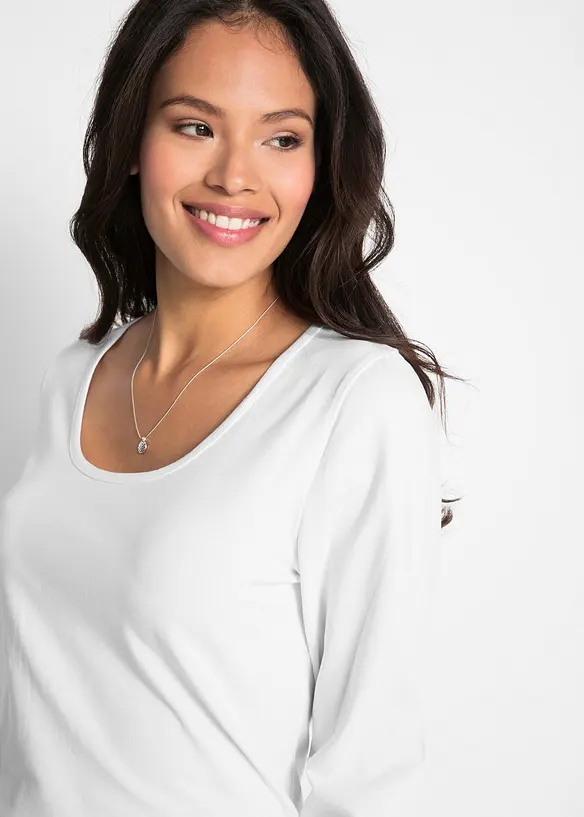 Maglia elasticizzata aderente a maniche  lunghe, bonprix