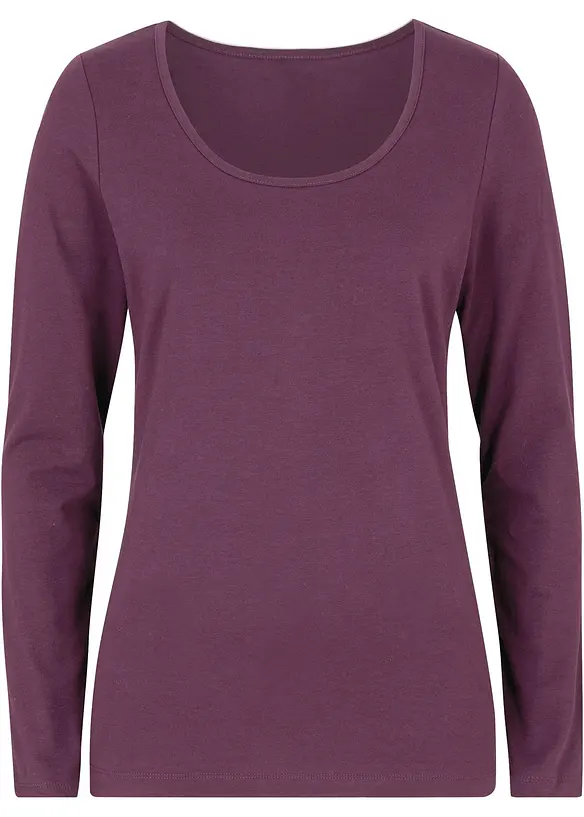 Maglia elasticizzata aderente a maniche  lunghe, bonprix