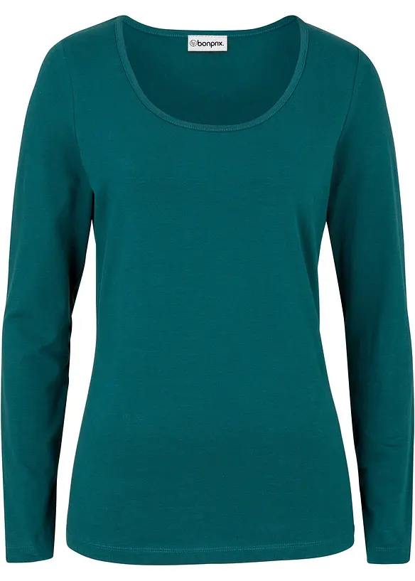 Maglia elasticizzata aderente a maniche  lunghe, bonprix