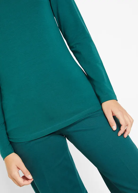 Maglia elasticizzata aderente a maniche  lunghe, bonprix