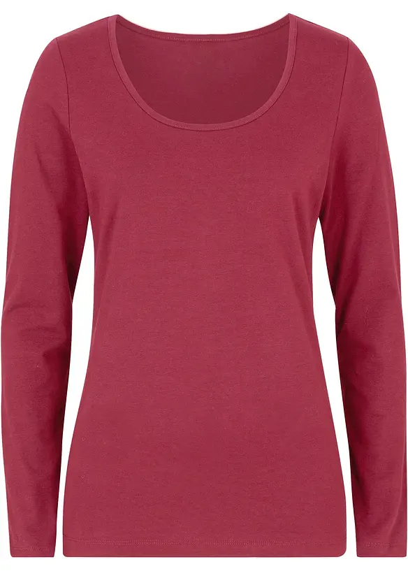 Maglia elasticizzata aderente a maniche  lunghe, bonprix