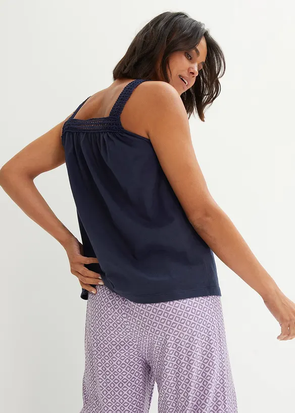 Top ampio con spalline in pizzo, bonprix