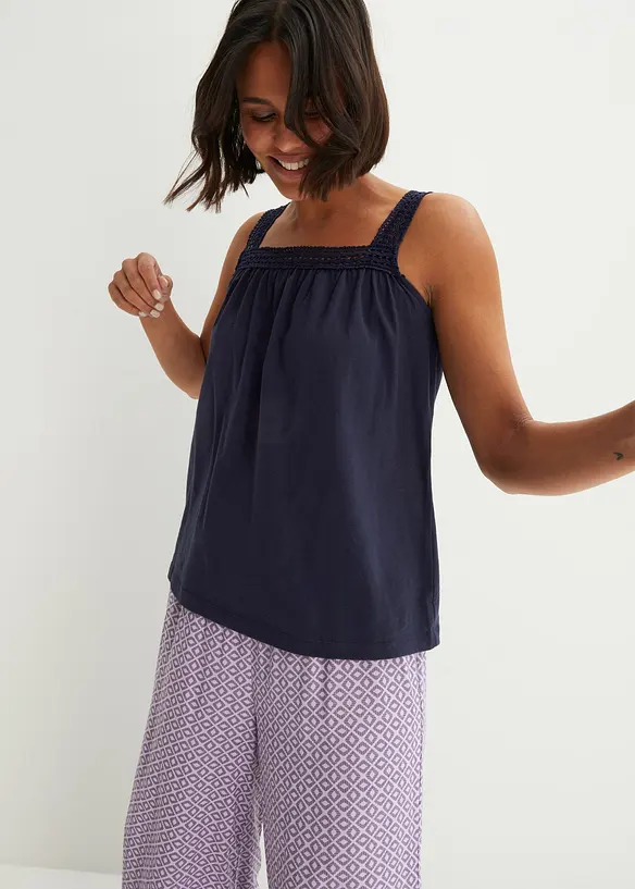 Top ampio con spalline in pizzo, bonprix