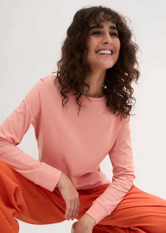 Maglia lunga con scollo rotondo e maniche lunghe  (pacco da 5), bonprix