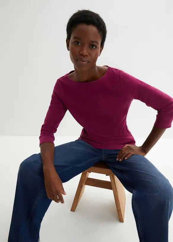 Maglia a maniche lunghe in puro cotone biologico, bonprix