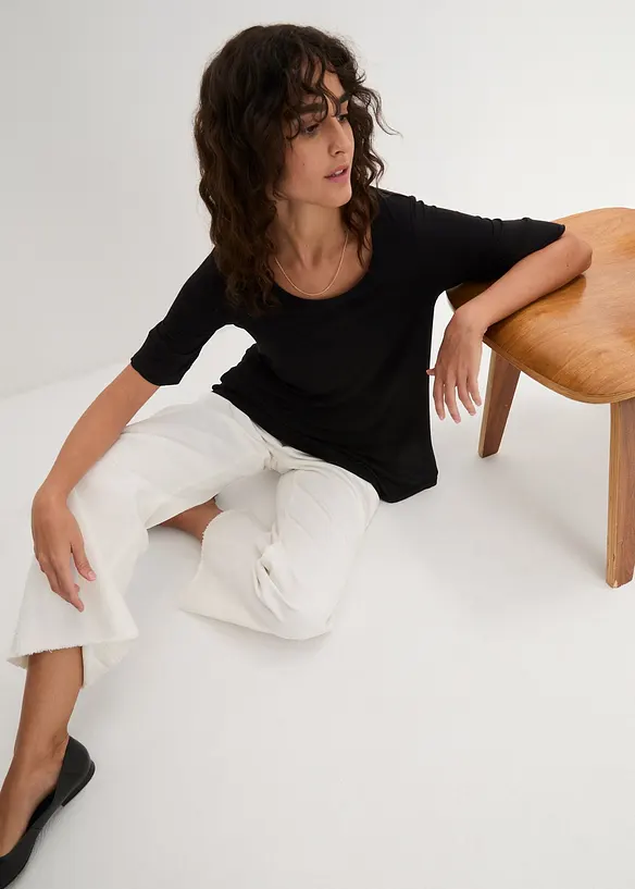 Maglia lunga in morbida viscosa, bonprix