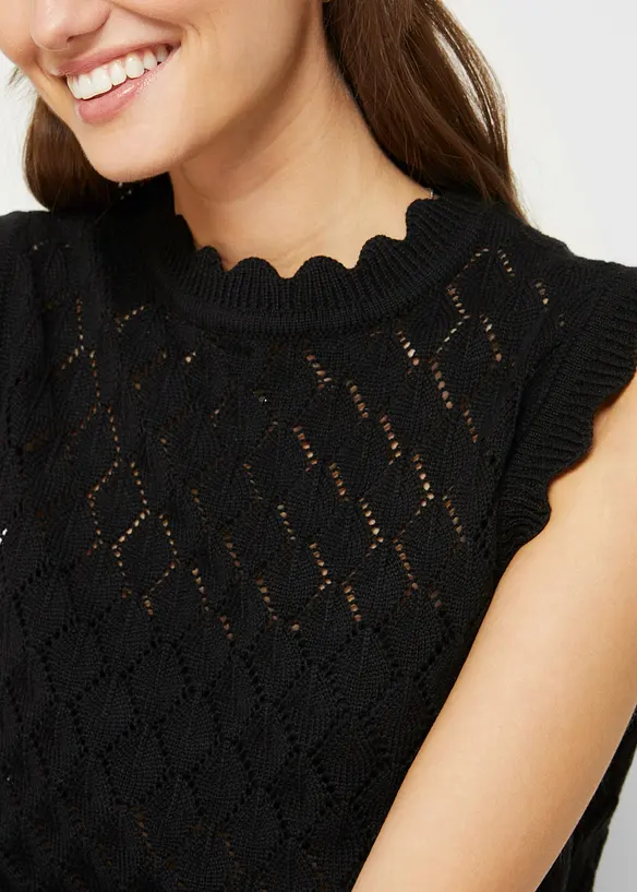 Gilet traforato in misto cotone, bonprix