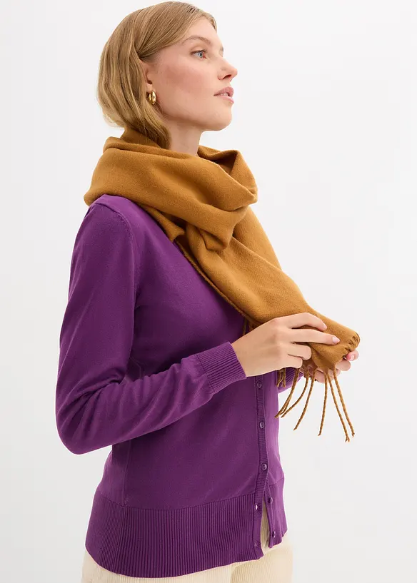 Cardigan in filato fine con bottoni, bonprix