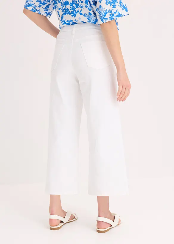 Pantaloni culotte in misto cotone elasticizzato, bonprix