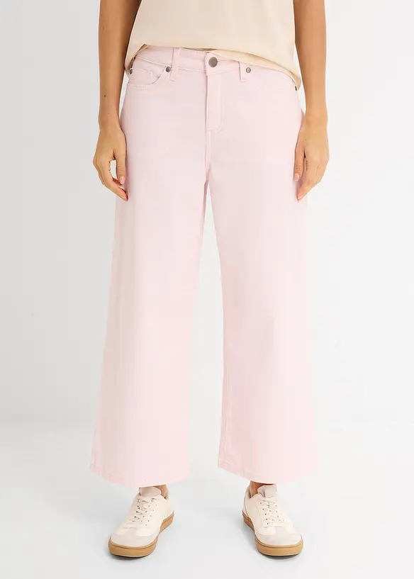 Pantaloni culotte in misto cotone elasticizzato, bonprix