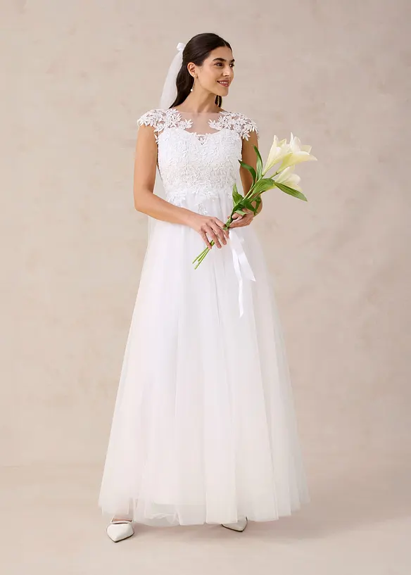 Abito da sposa in delicato tulle con pizzo, bonprix