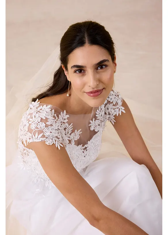 Abito da sposa in delicato tulle con pizzo, bonprix