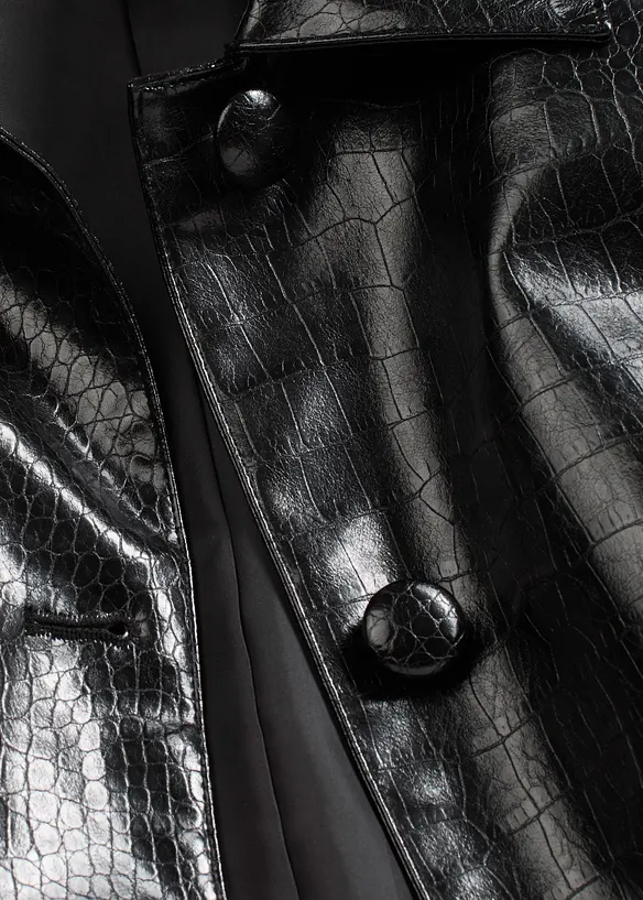 Giacca in similpelle con stampa effetto coccodrillo lucida, bonprix