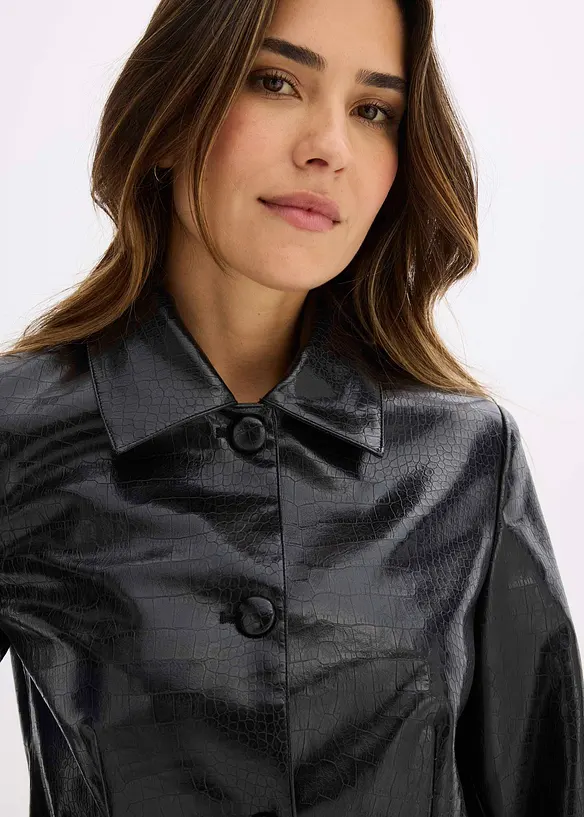 Giacca in similpelle con stampa effetto coccodrillo lucida, bonprix