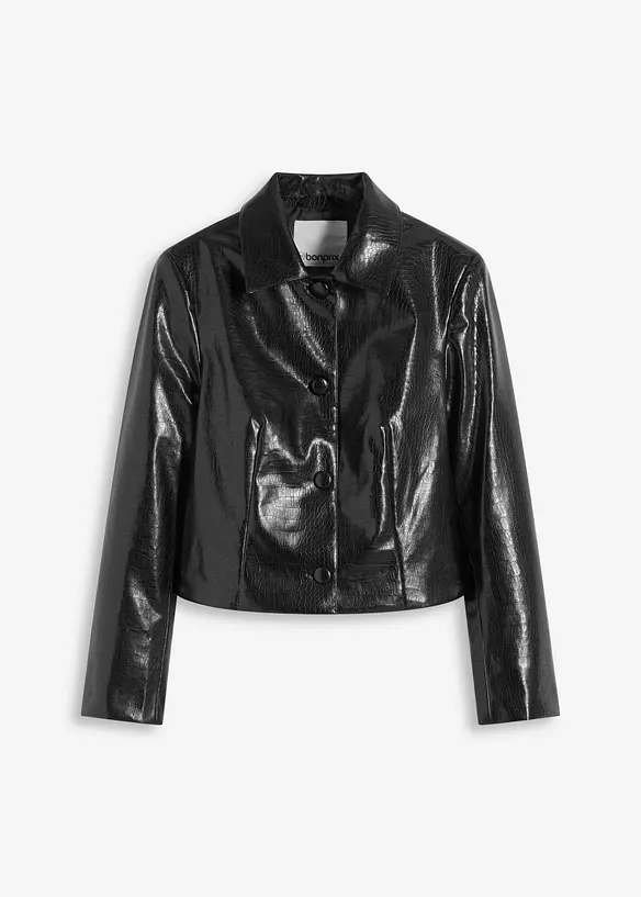 Giacca in similpelle con stampa effetto coccodrillo lucida, bonprix