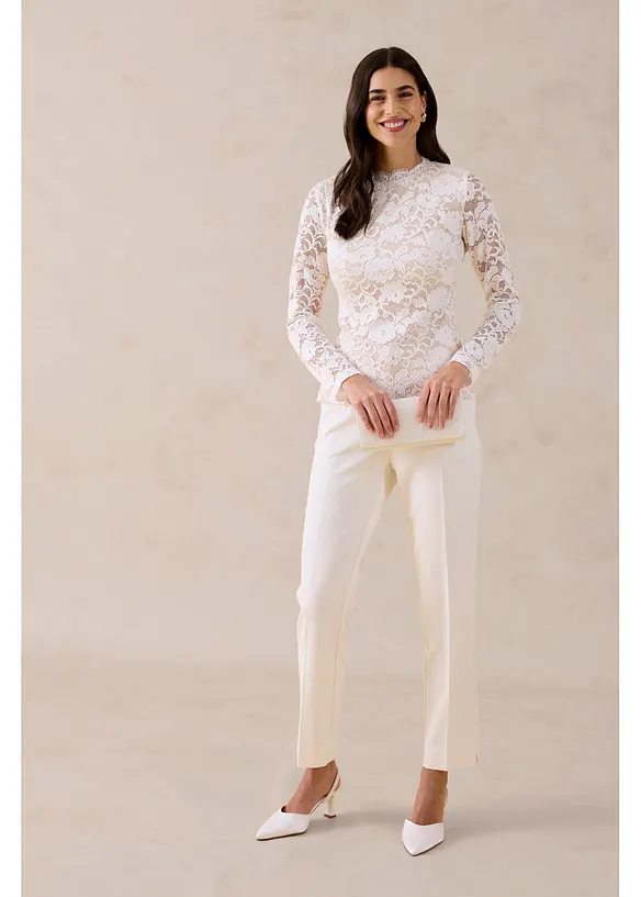 Maglia in pizzo a maniche lunghe, bonprix