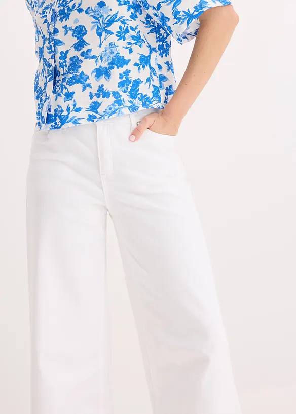 Pantaloni culotte in misto cotone elasticizzato, bonprix