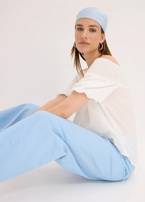 Pantaloni culotte in misto cotone elasticizzato, bonprix