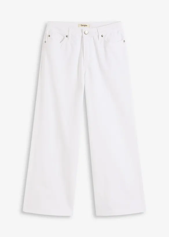 Pantaloni culotte in misto cotone elasticizzato, bonprix