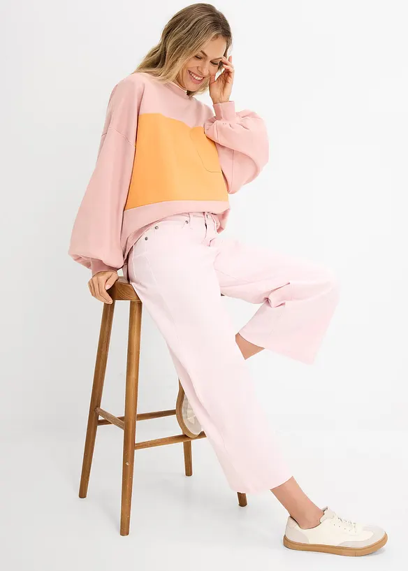 Pantaloni culotte in misto cotone elasticizzato, bonprix