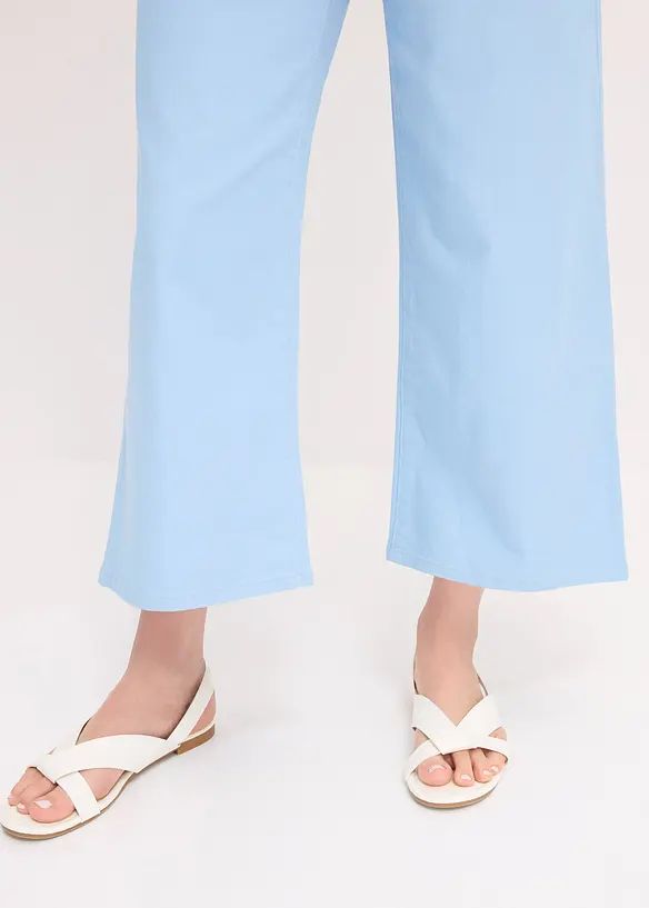 Pantaloni culotte in misto cotone elasticizzato, bonprix