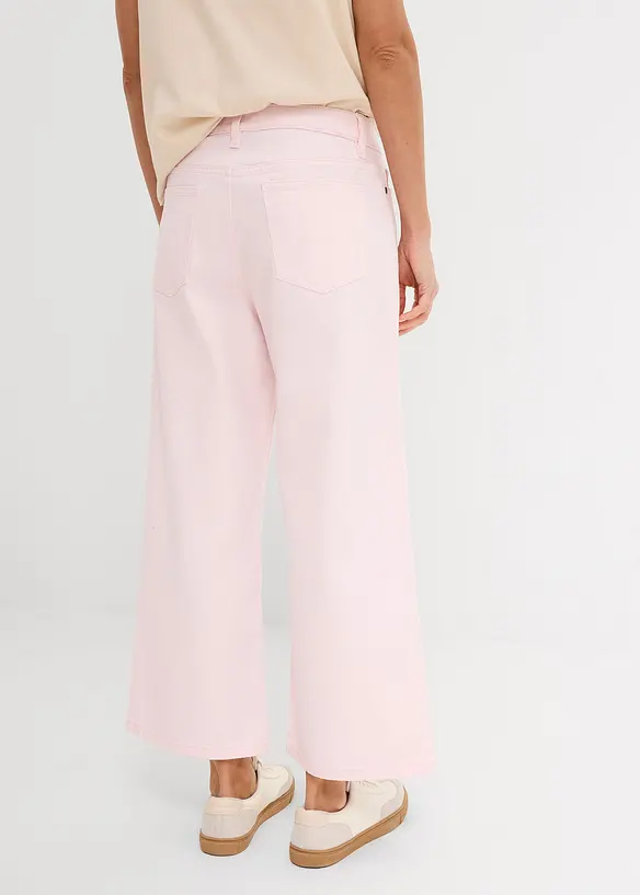 Pantaloni culotte in misto cotone elasticizzato, bonprix
