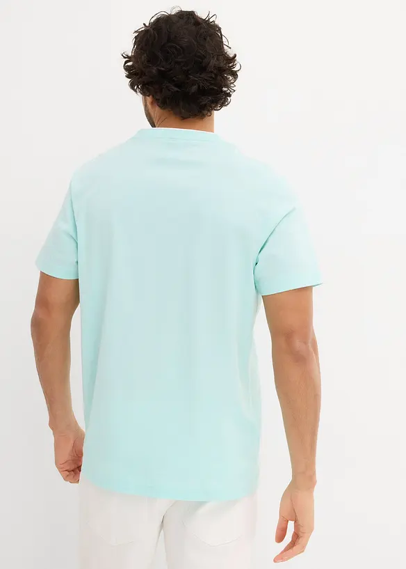 T-shirt serafino a maniche corte in puro cotone biologico, bonprix