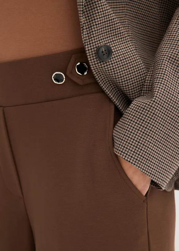 Pantaloni in jersey con traversina decorativa, bonprix