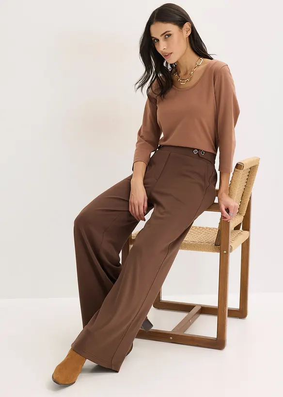 Pantaloni in jersey con traversina decorativa, bonprix