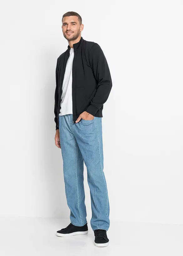 Felpa con zip a collo dritto, bonprix