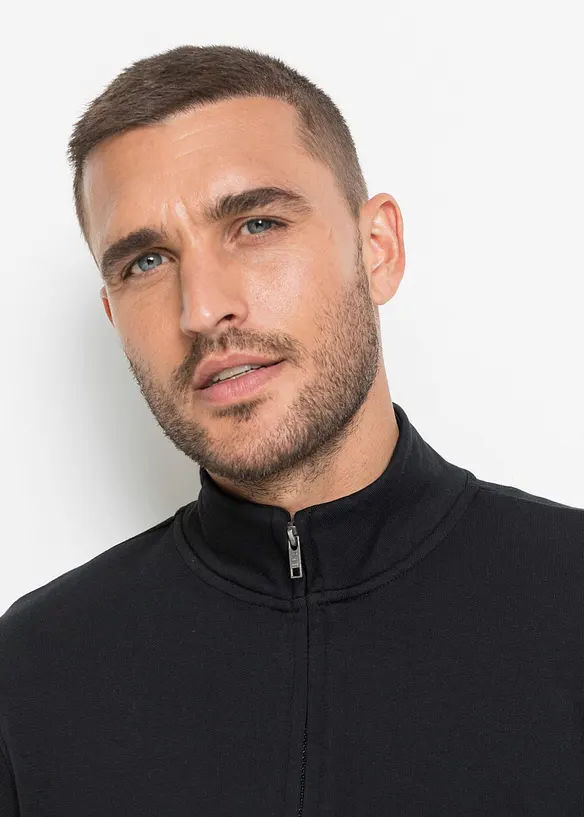 Felpa con zip a collo dritto, bonprix