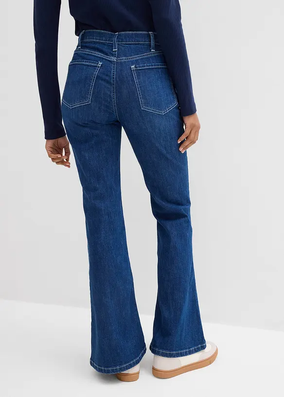Jeans elasticizzati bootcut, vita alta, bonprix
