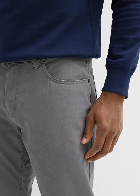 Pantaloni regular fit in twill di puro cotone, straight, bonprix