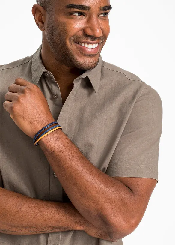 Camicia a maniche corte in fresco misto lino, bonprix