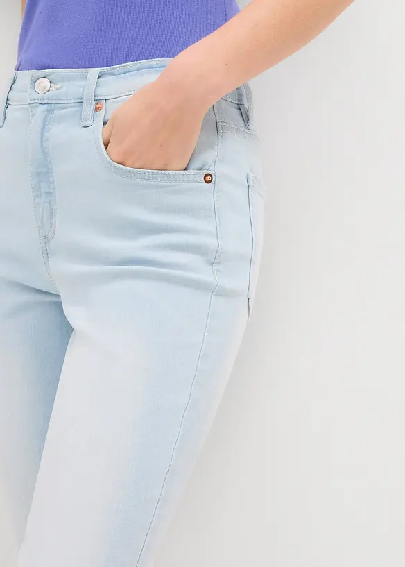 Jeans flared cropped, vita alta, bonprix