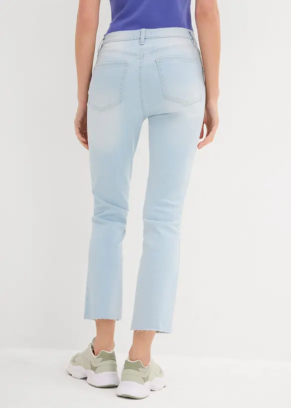 Jeans flared cropped, vita alta, bonprix
