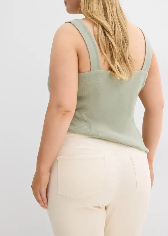 Jeans flared cropped, vita alta, bonprix