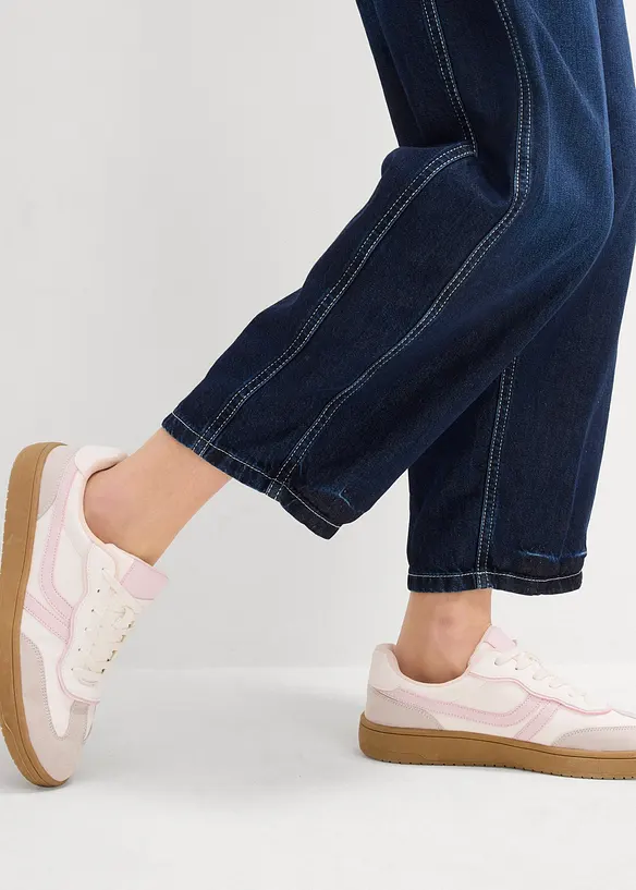 Jeans cropped a palloncino, vita media, bonprix